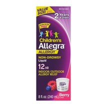 Allegra Children&#39;s 12-Hour Allergy Relief *11/2025* Liquid, Berry, 8 fl oz - $12.99