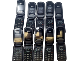 Lot of 10 Samsung SGH-A107 Flip Phone Silver GSM Unlocked Wholesale Used... - $68.36