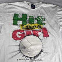 Volleyball Hit Like A Girl Shirt L 1995 Vtg Single Stitch U Of Hawaii Wa... - $23.15