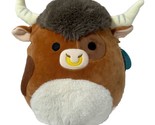 Squishmallow Shep Longhorn Brown Highland Cow Bull 12&quot; Plush Kellytoy NW... - $19.75