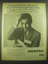 1968 Qantas Airline Ad - Decisions, Decisions.. Should you fly to the Pacific  - £14.74 GBP