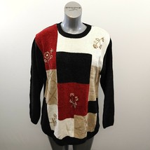 Carrol Reed Color Block Pullover Sweater Women&#39;s Size 2XL Black Long Sle... - $7.92