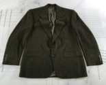 Vintage Bill Blass Sport Coat Mens 44 Green Tweed Two Button Camel Hair - $54.44