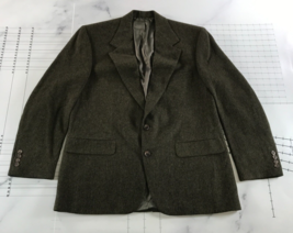 Vintage Bill Blass Sport Coat Mens 44 Green Tweed Two Button Camel Hair - £42.66 GBP