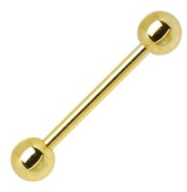 Gold Electro Titanium Barbell Tongue Ringbody candy nipple tounge piercing  - £7.93 GBP