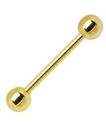 Gold Electro Titanium Barbell Tongue Ringbody candy nipple tounge piercing  - $9.95