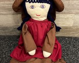 Handmade Folk Art Rag Doll 20&quot; Amish Handmade Cloth Blue Eyes Girl - $38.69