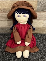 Handmade Folk Art Rag Doll 20&quot; Amish Handmade Cloth Blue Eyes Girl - £30.44 GBP