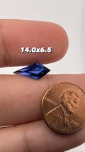 Lab Created Blue Sapphire Kite Shape Step Cut AAA Quality Available in 5x2.25MM  - £7.86 GBP