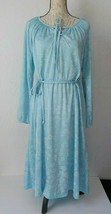 Vintage Blue House Dress Floral Shift Pullover Women fits Medium Long Sl... - £12.44 GBP