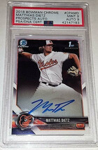 2018 Bowman Chrome Prospects Matthias Dietz Dual Graded Autographed Base... - £117.99 GBP