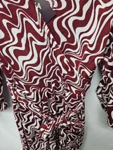 Ava & Viv Plus Women's Size X 14 Burgundy Swirl Balloon Sleeve Midi Belted Dress image 4