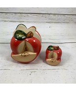 Vintage Ceramic Apple Salt Shaker &amp; Napkin Holder - £7.22 GBP