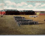 Fort Wright Soldier Parade Drill Vintage Spokane WA 1910 DB Postcard H15 - $9.85