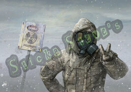 Peace Greetings Radioactive Suit Snow Blizzard Storm Mask Vinyl Sticker ... - $5.93