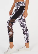 Ideology Printed Mesh-Trimmed Ankle Leggings, Size XL - £18.42 GBP