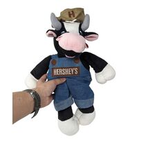 Hersheys Chocolate Cow in Blue Overalls Farmer Plush Stuffed Animal Soft... - $39.99