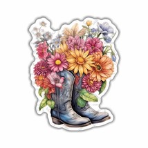 Western Girl Vibes, Flower Boots , Sticker, Peel N&#39; Stick, Different Sizes - $55.33 MXN+