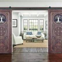 Hand-Carved Barn Door | Antique Doors | Farmhouse Sliding Barndoor - £1,334.51 GBP