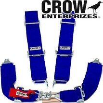 Crow Enterprizes Quick Release Blue Seat Belt 3 Inch Lap 3 Inch Shoulders 4 Pt. - £123.58 GBP