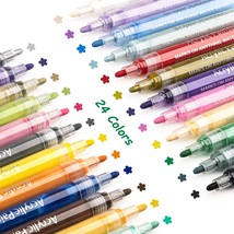 24 Colors Acrylic Paint Pens for Rock Painting, Ceramic, Wood, Glass, Mugs 3mm - £17.13 GBP