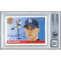 Jake Peavy San Diego Padres Autograph 2004 Topps Heritage #246 BAS BGS Auto 10 - £79.00 GBP