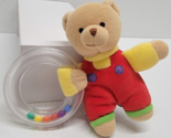 RARE Vintage Baby Gund Rainbow Brightbear Rattle Plush Toy 5691 HTF - £33.33 GBP