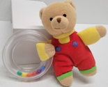 RARE Vintage Baby Gund Rainbow Brightbear Rattle Plush Toy 5691 HTF - $41.57