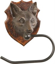 Toilet Paper Holder Fox Head Hand Painted Made in USA OK Casting Mountain Rustic - £204.85 GBP