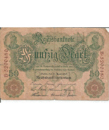 1910 GERMANY PAPER MONEY - 50 MARK BANKNOTE! CIR. # 43 - $5.93