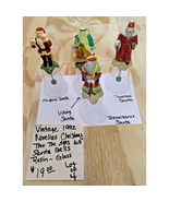 Vintage 1992 Novelino Christmas Thru The Ages Santa Bells 6.5&quot; Resin/Glass - €11,85 EUR