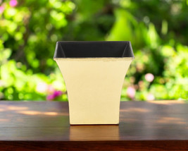 5&quot; Gold Recycled Plastic Indoor Outdoor Square Pot Planter - $58.88