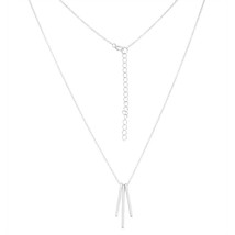 Sterling Silver Triple Hanging Bars Necklace - £31.23 GBP