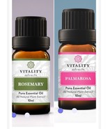 vitality extracts essential oils Rosemary &amp; Palmerosa Set Of 2 Pure Organic - £12.03 GBP