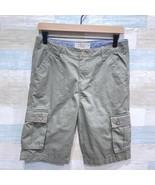 Lucky Brand Cargo Chino Shorts Olive Green Flat Front 100% Cotton Casual... - $19.79