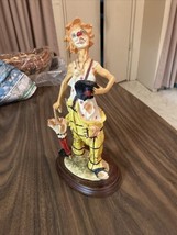 Pucci Arnart Vintage 11.5 &quot; Porcelain Hobo Clown Figurine with Umbrella - $13.10