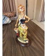 Pucci Arnart Vintage 11.5 &quot; Porcelain Hobo Clown Figurine with Umbrella - £10.35 GBP