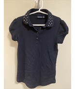 Medium (8/10) Nautica School Uniform Girls Navy Polo Shirt Short Sleeve ... - $6.69