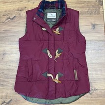 Legendary Whitetails Quilted Puffer Vest Womens S Maroon Hunting Full Zi... - $23.53