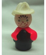 VINTAGE Fisher-Price Little People WOODEN &amp; PLASTIC FIREMAN 2&quot; FIGURE To... - $282.14 MXN