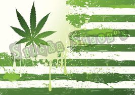 420 Weed Green Leaf Kush Kanada Cool USA Flag Vinyl Sticker Decal - $4.16