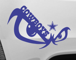   Dallas Cowboys 15&quot; Vinyl Car Truck Decal Window Skull Eyes Sticker  - £14.75 GBP