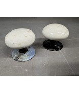 Antique Porcelain Door Pull Knobs Vintage Handles Large Interior Closet ... - $95.96