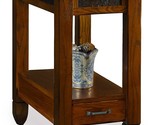 10906 Slatestone One Drawer Side Table With Slate Tile, Rustic Oak, 18 I... - $404.99