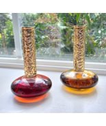 2 Miniature Decorative Bottles AVON Perfume Oil UNFORGETTABLE &amp;BIRD OF P... - £26.14 GBP