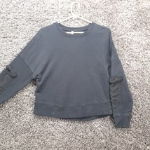 Fabletics Sweatshirt Sweater Women XS Black Long Sleeve Pockets Crew Neck - $15.23