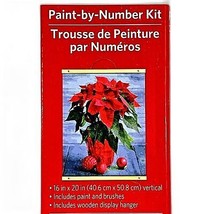 Christmas Poinsettia Paint By Number Kit Flower Plant Artist&#39;s Loft  - £15.23 GBP