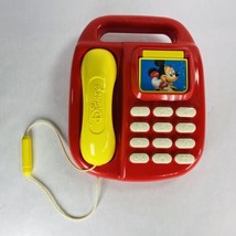 1991 Disney Mickey Call Back Phone Disney Telephone Toy Red Yellow Vintage - $29.99