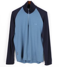 Icebreaker Bodyfit 260 Merino 1/4 Zip Sweater Men Large Blue Pullover Ba... - $46.50