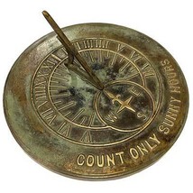 Sundial Brass Count Only Sunny Hours Sundial, Aged Patina - £80.29 GBP